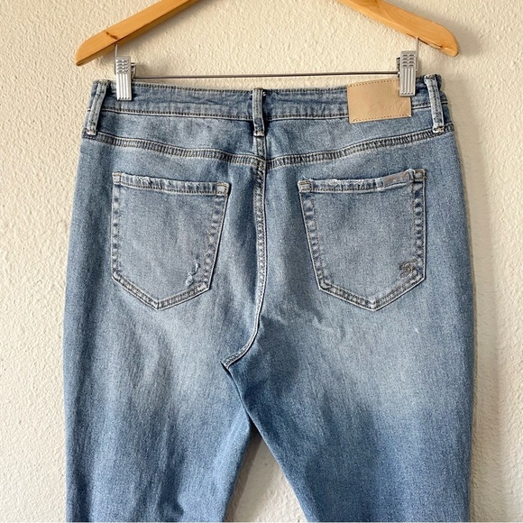 Seven7 Felicity Slim Flare Jeans Women’s 10 Blue Light Wash High Rise Ripped - Picture 7 of 12